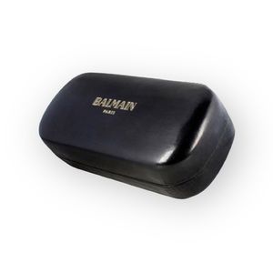 new Balmain ❤︎ Hard Shell Hinged Sunglasses Case ❤︎ Black Luxe Gold Foil Logo ❤︎